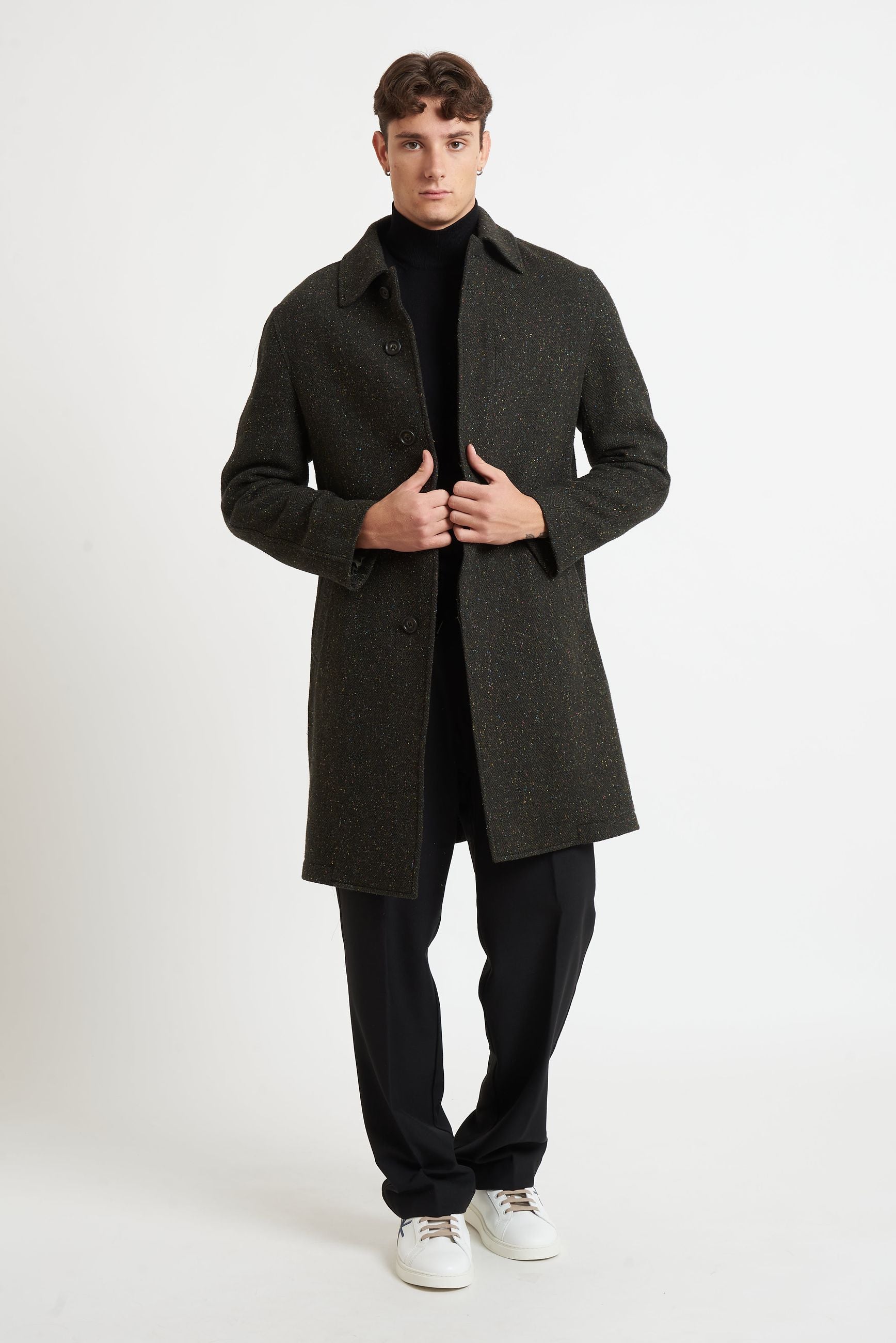 MANUEL RITZ Cappotto Uomo Semifoderato Resca Bottonata in Misto Lana 3732C4758 243729