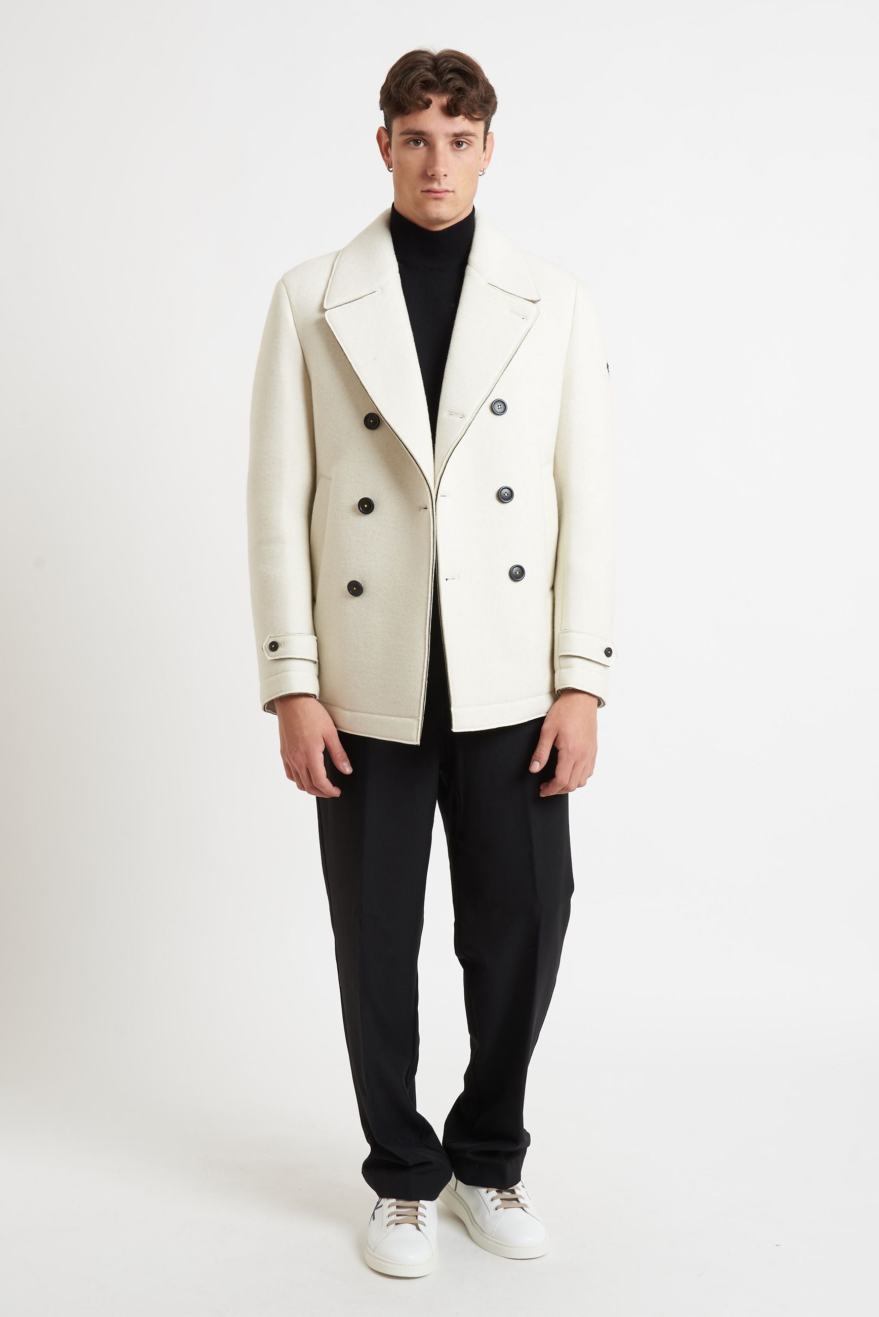 manuel ritz Pea Coat Doppiopetto con Rever Classico Ampio h8413 233919