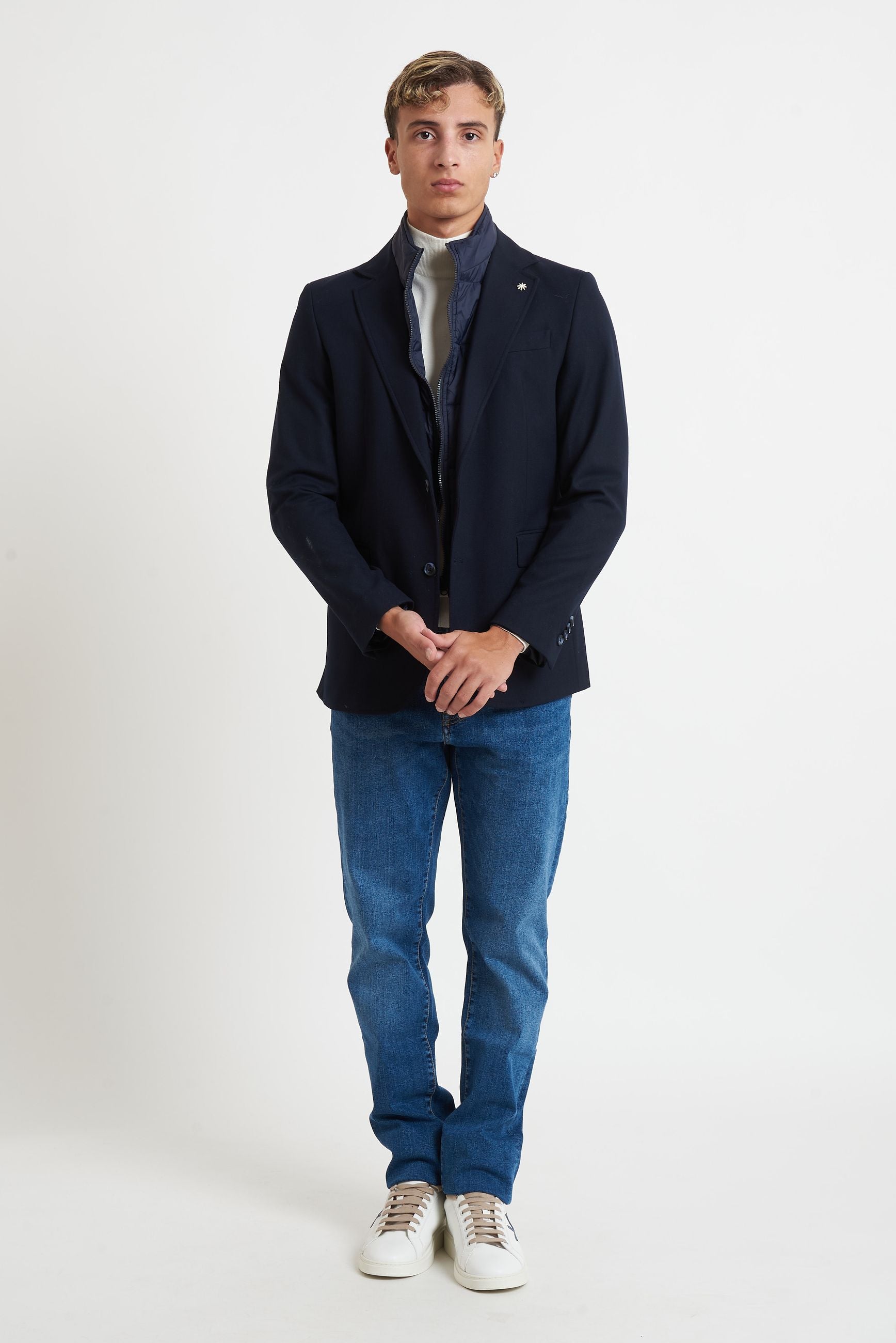 manuel ritz Giacca Uomo Drop Otto Semifoderata con Pettorina G2658C