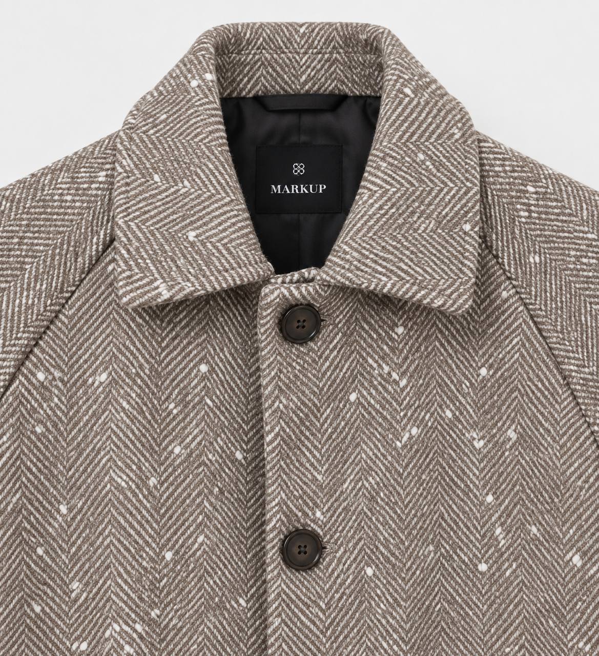 Cappotto Uomo con Collo Camicia e Manica Raglan