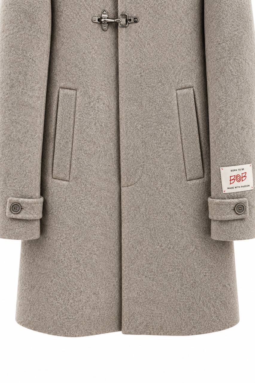 Cappottino Uomo Lungo con Alamari e Manica Raglan