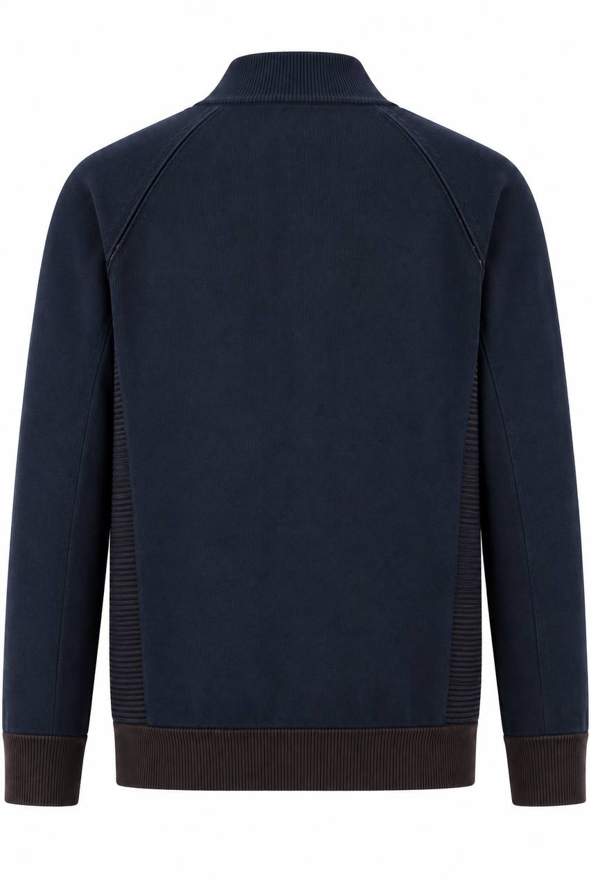 Cardigan Uomo con Bottoni e Intarsi Marroni
