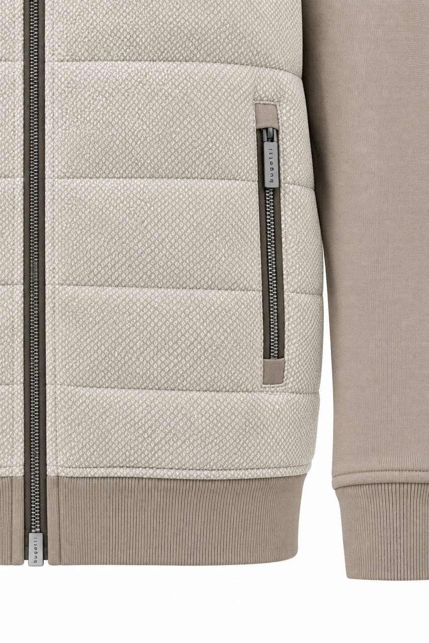 Cardigan Uomo con Microfantasia a Contrasto e Chiusura con Cerniera