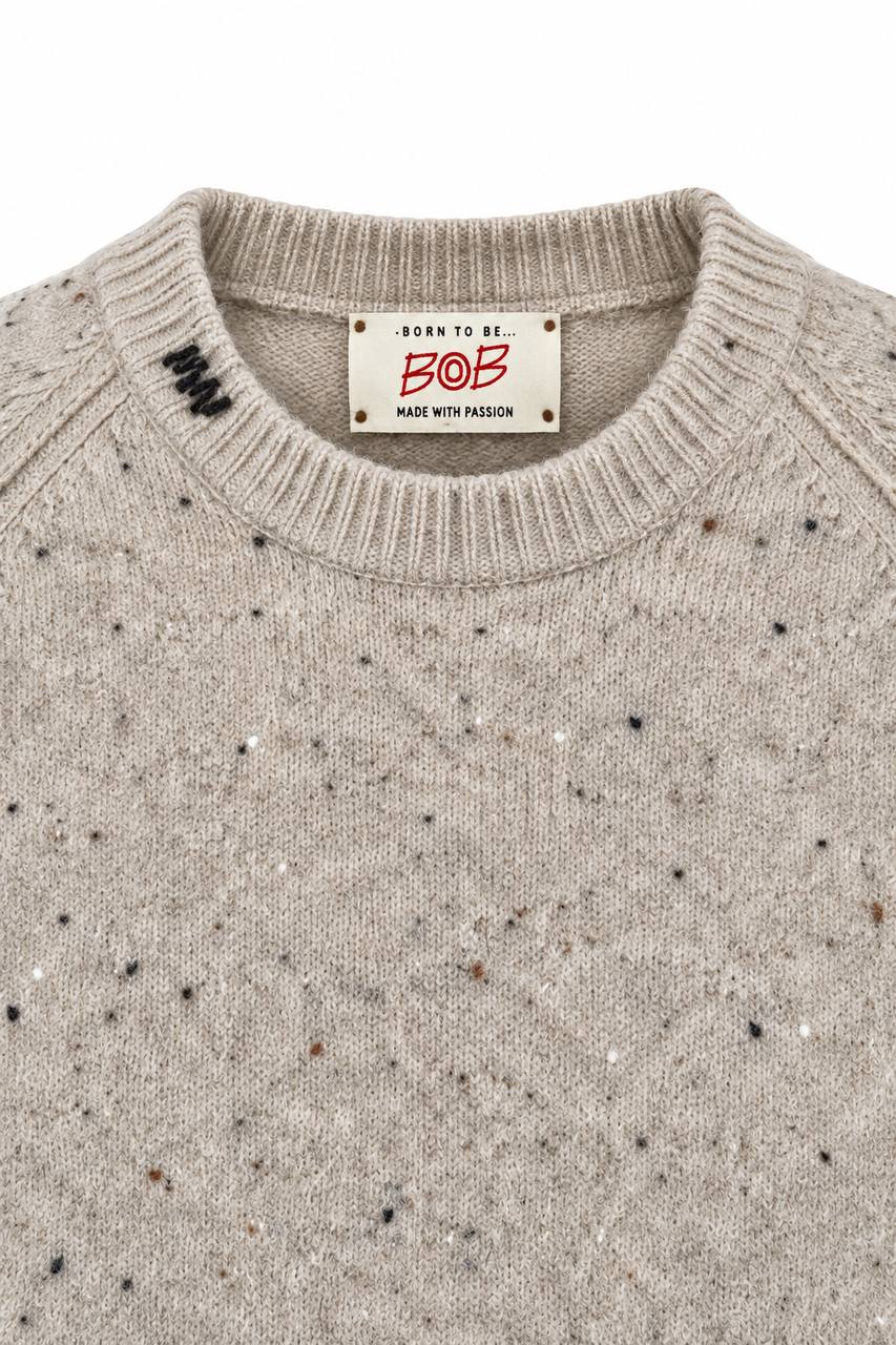 Maglia Uomo Girocollo Beige Sale e Pepe in Alpaca e Lana