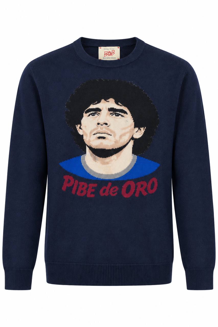 Maglia Uomo Girocollo con Stampa Maradona