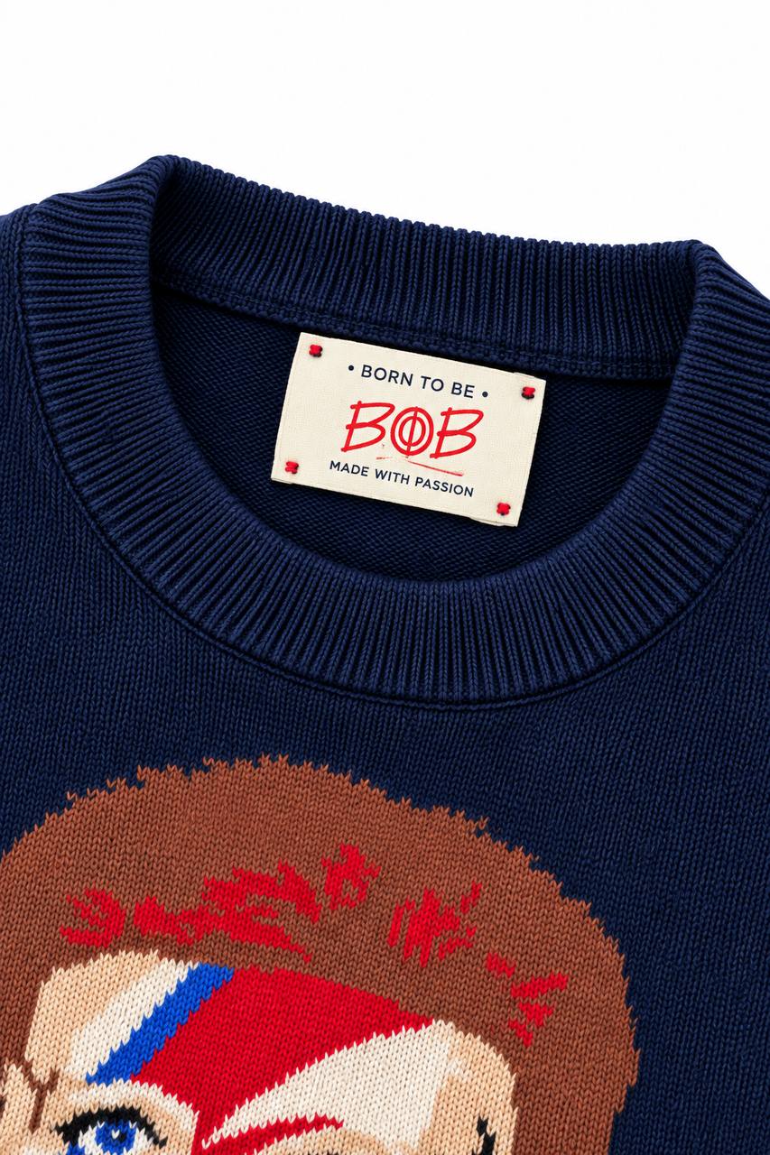 Maglia Uomo Girocollo con Stampa David Bowie