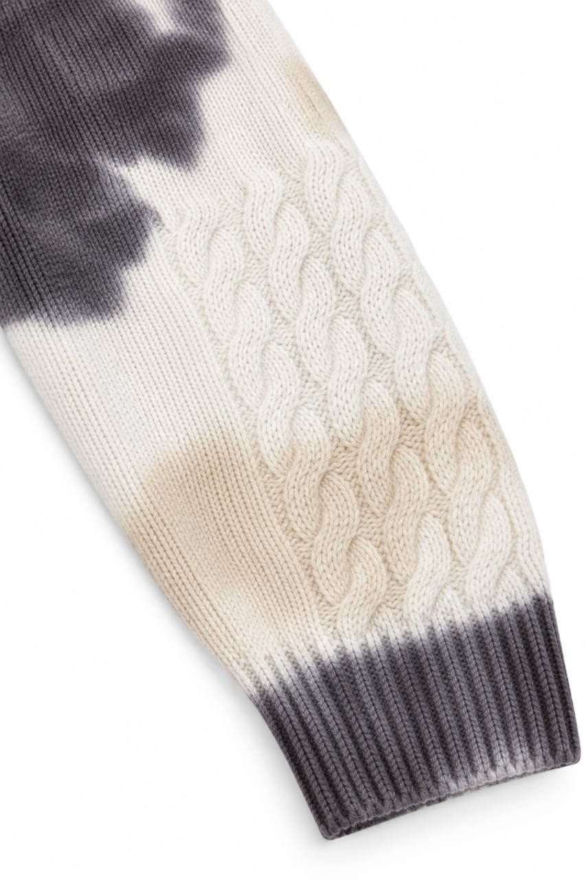 Maglia Uomo Girocollo con Trama a Intreccio ed Effetto Tie Dye