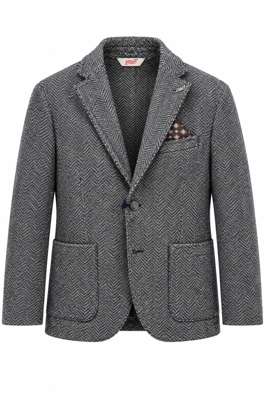 Giacca Uomo Monopetto in Maglia Sale e Pepe
