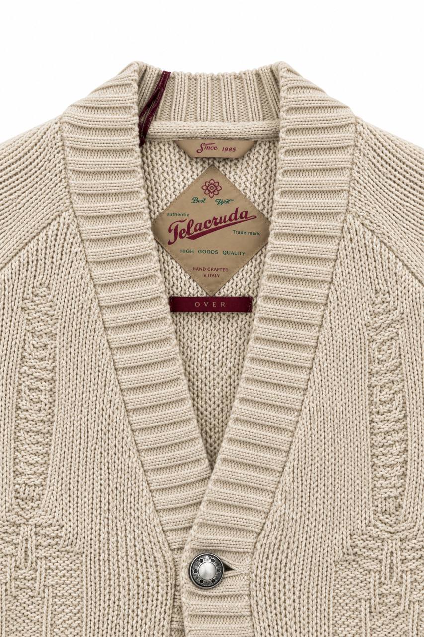 Cardigan Uomo Effetto Sfilato Kimono
