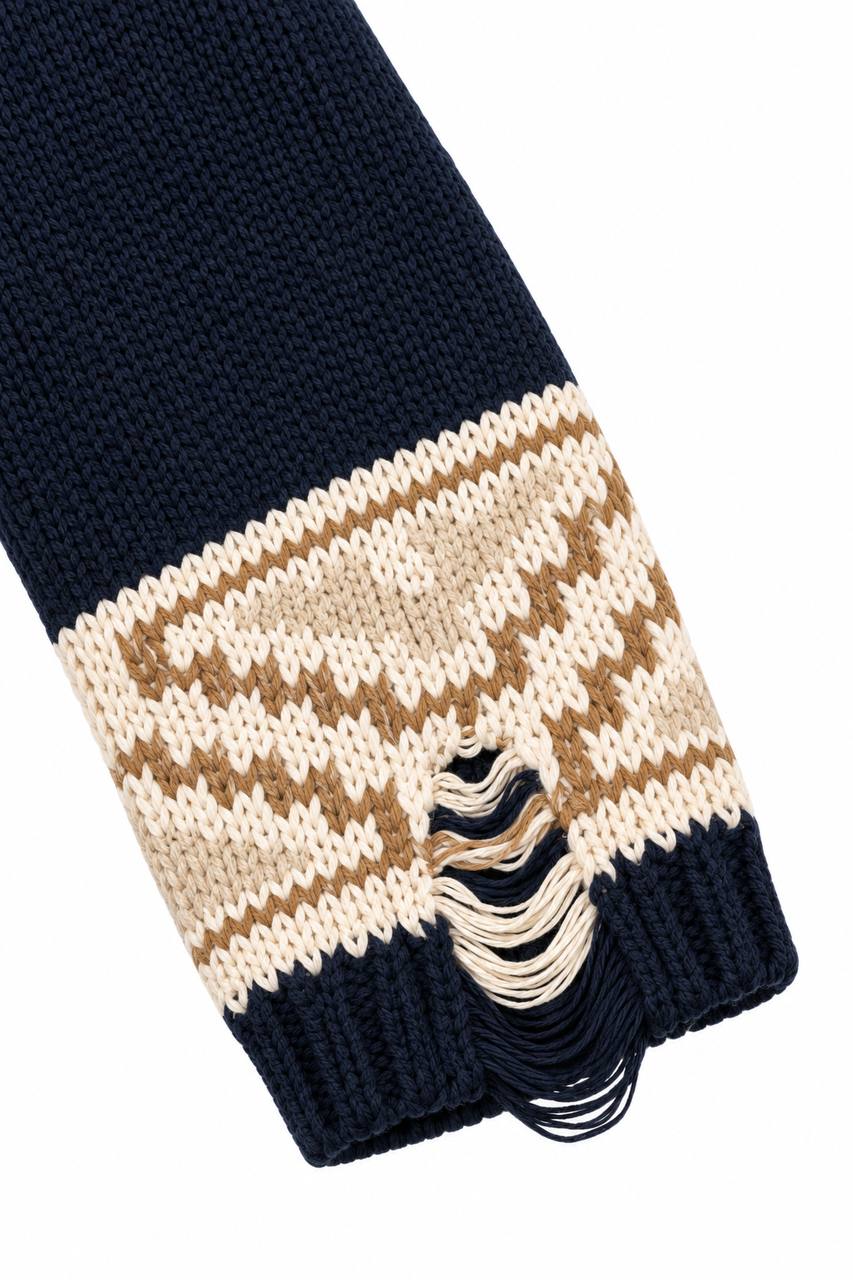 Poncho Uomo Oversize con Cappuccio e Fantasia a Rombo