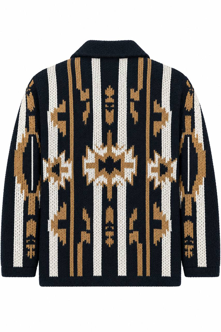 Cardigan Uomo con Bottoni e Collo Camicia