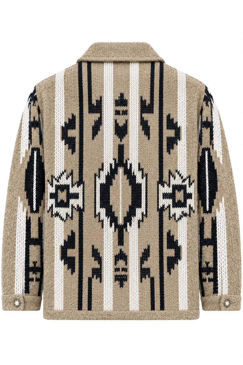 Cardigan Uomo con Bottoni e Collo Camicia