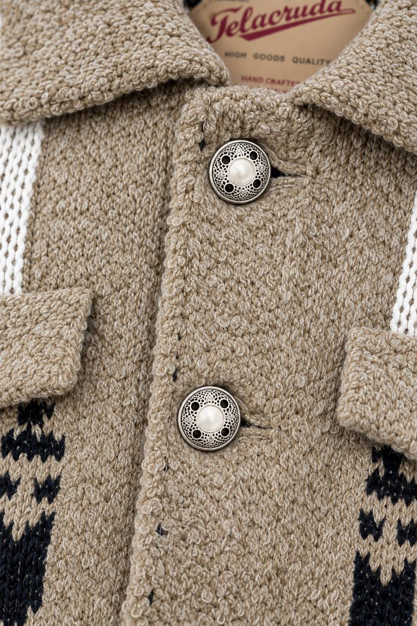 Cardigan Uomo con Bottoni e Collo Camicia