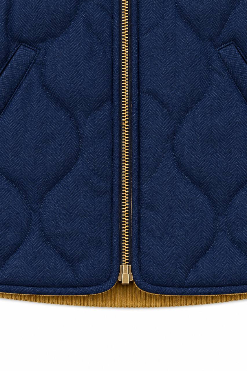Gilet Uomo Basic Double Face a Quadri con Interno in Velluto