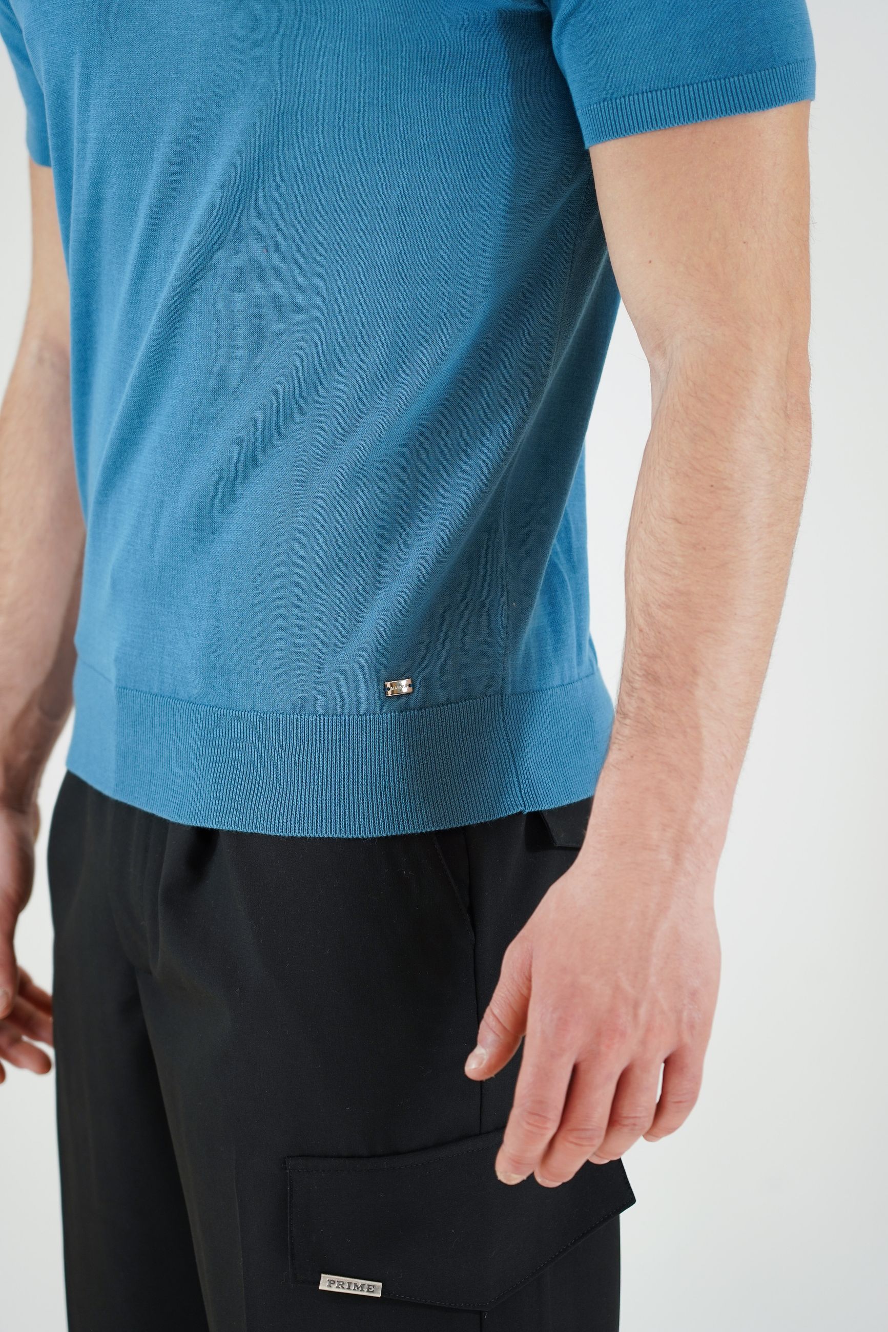 Polo 3 Bottoni in Cotone con Manica e Fondo Elasticizzati