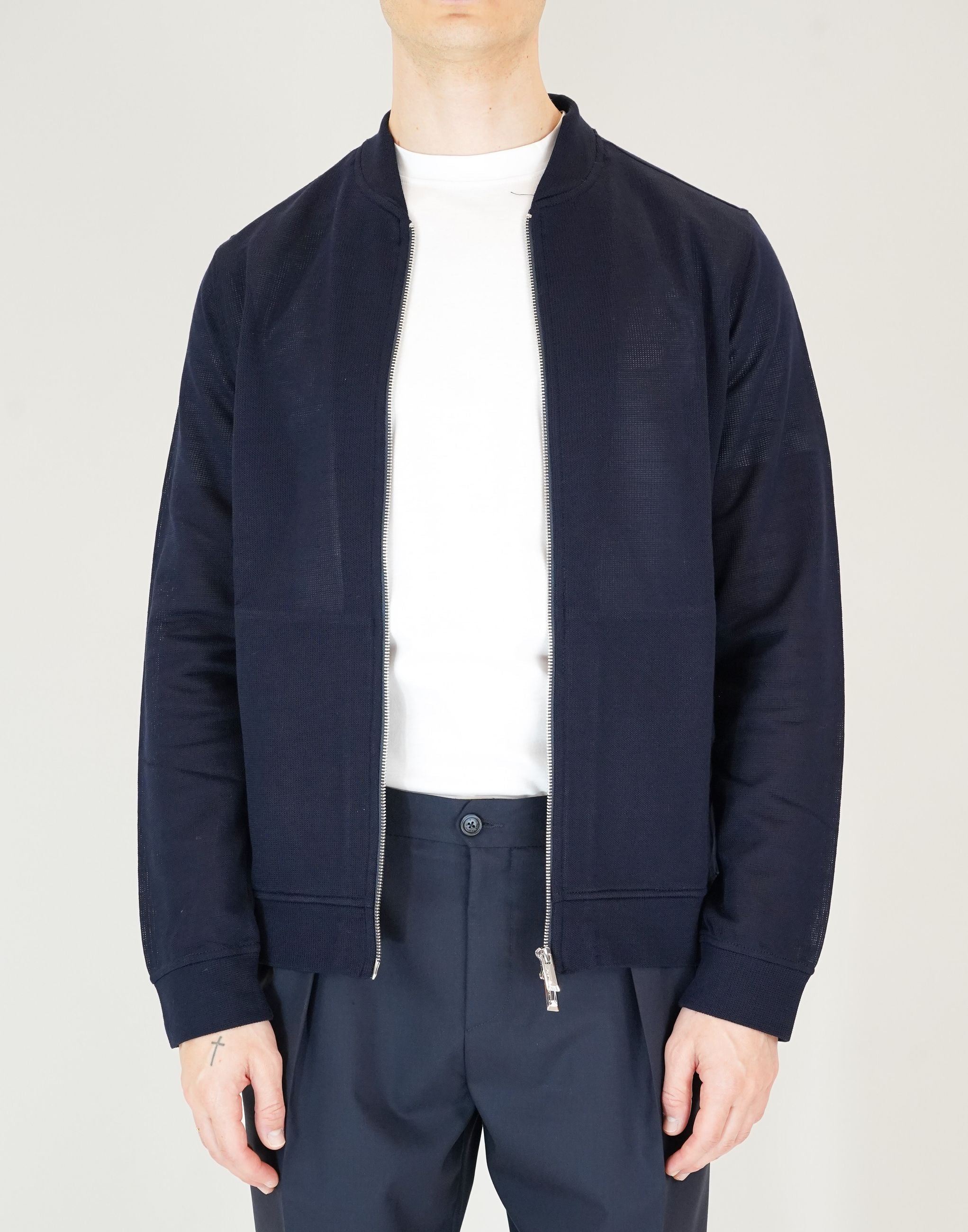 Cardigan con Chiusura a Cerniera, Tasche America e Dettagli Elasticizzati