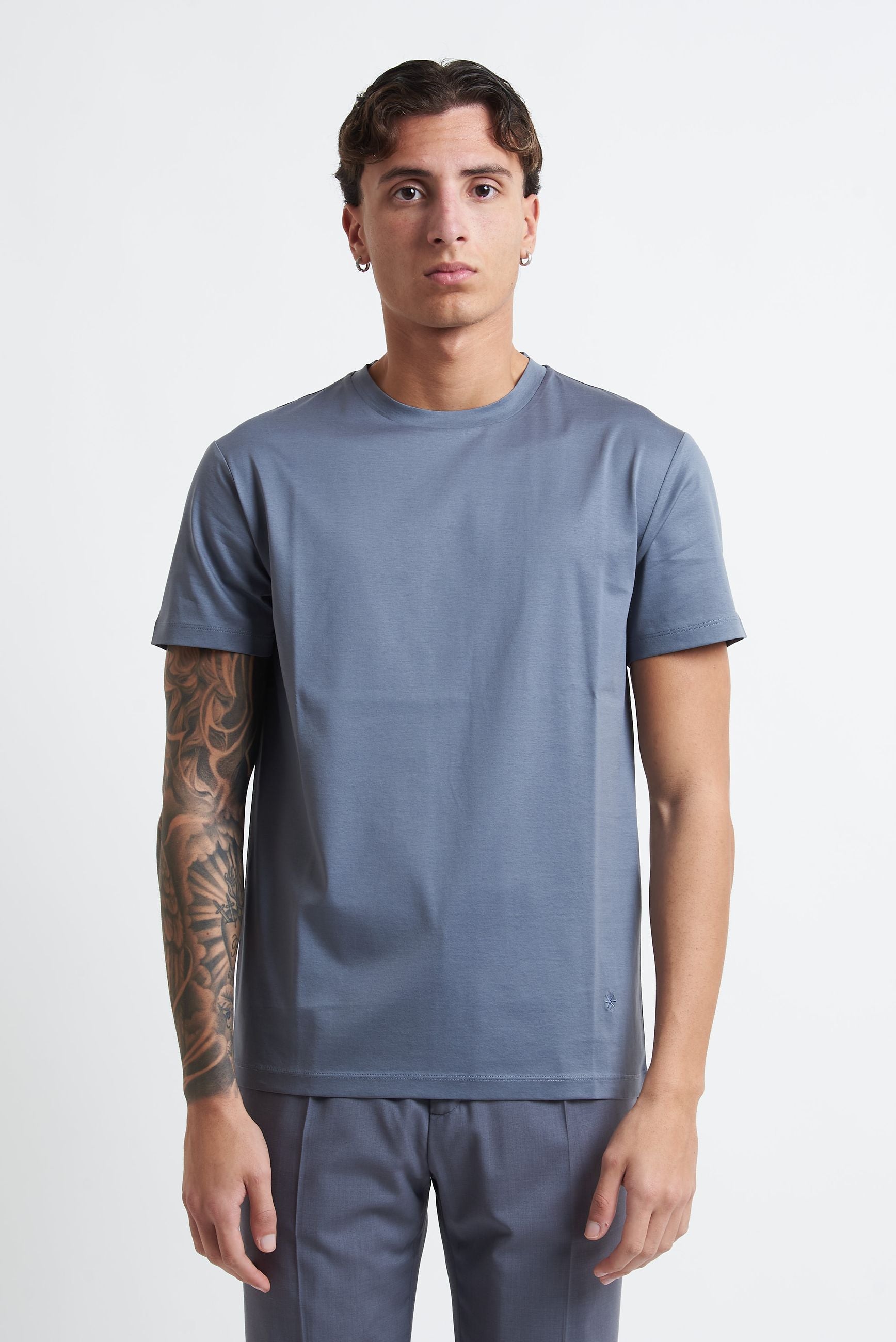 T-shirt Basic Grigia in Cotone m001