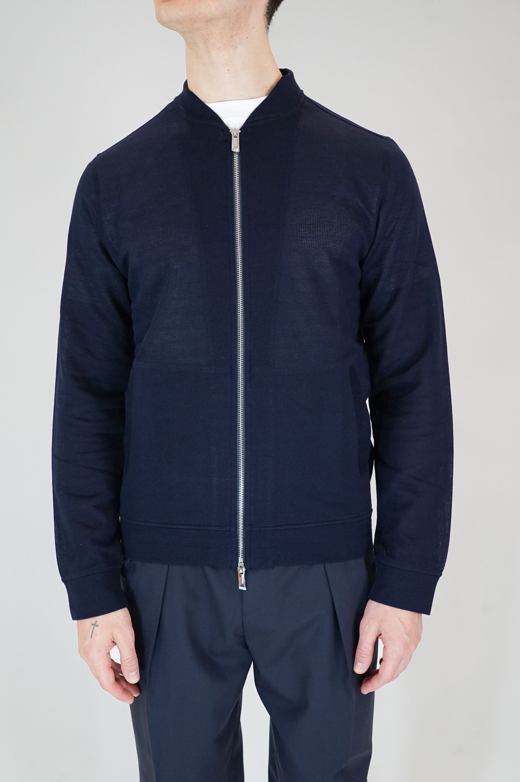 Cardigan con Chiusura a Cerniera, Tasche America e Dettagli Elasticizzati