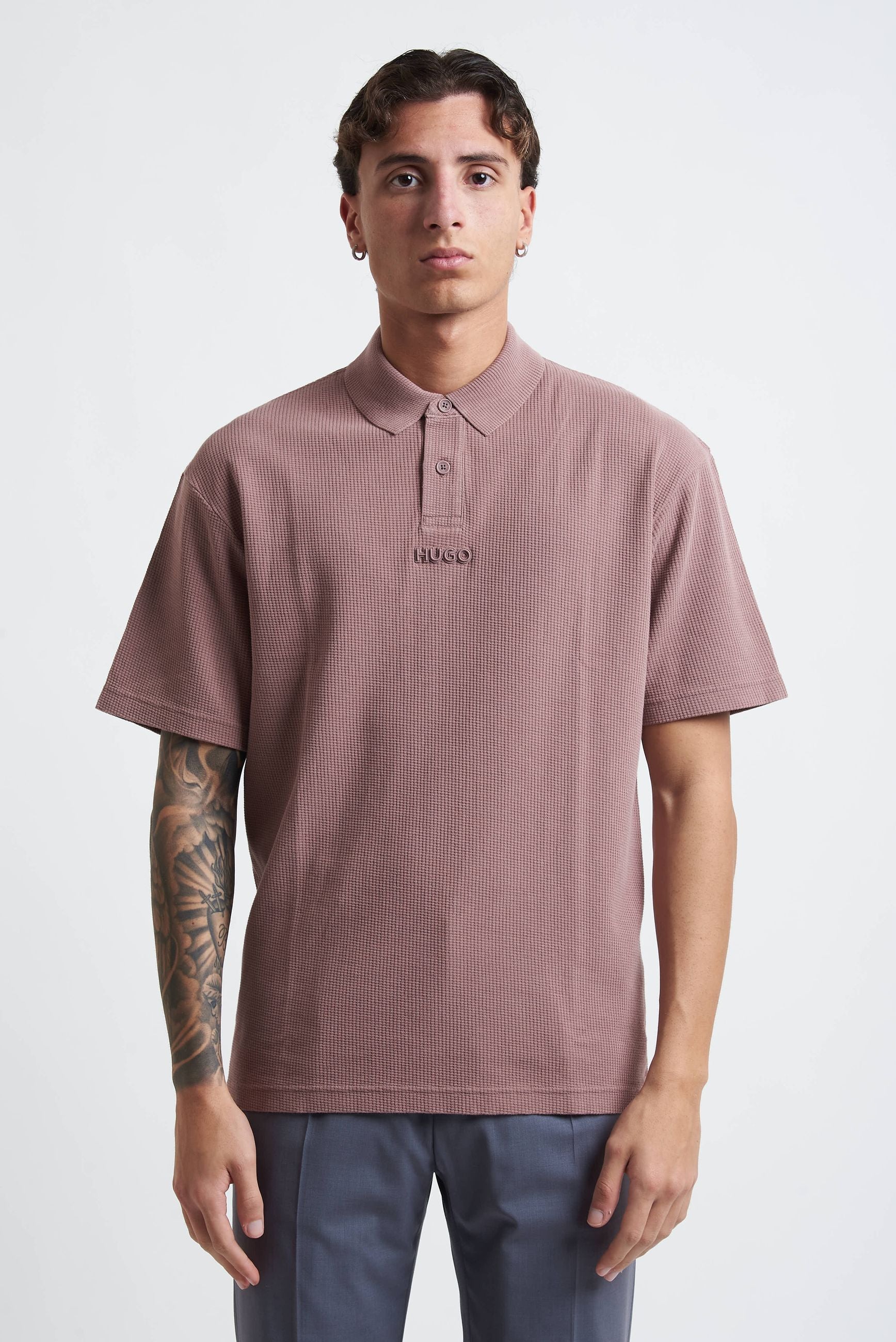 Polo Mezza Manica Basic in Cotone con Logo Frontale HUGO 3074