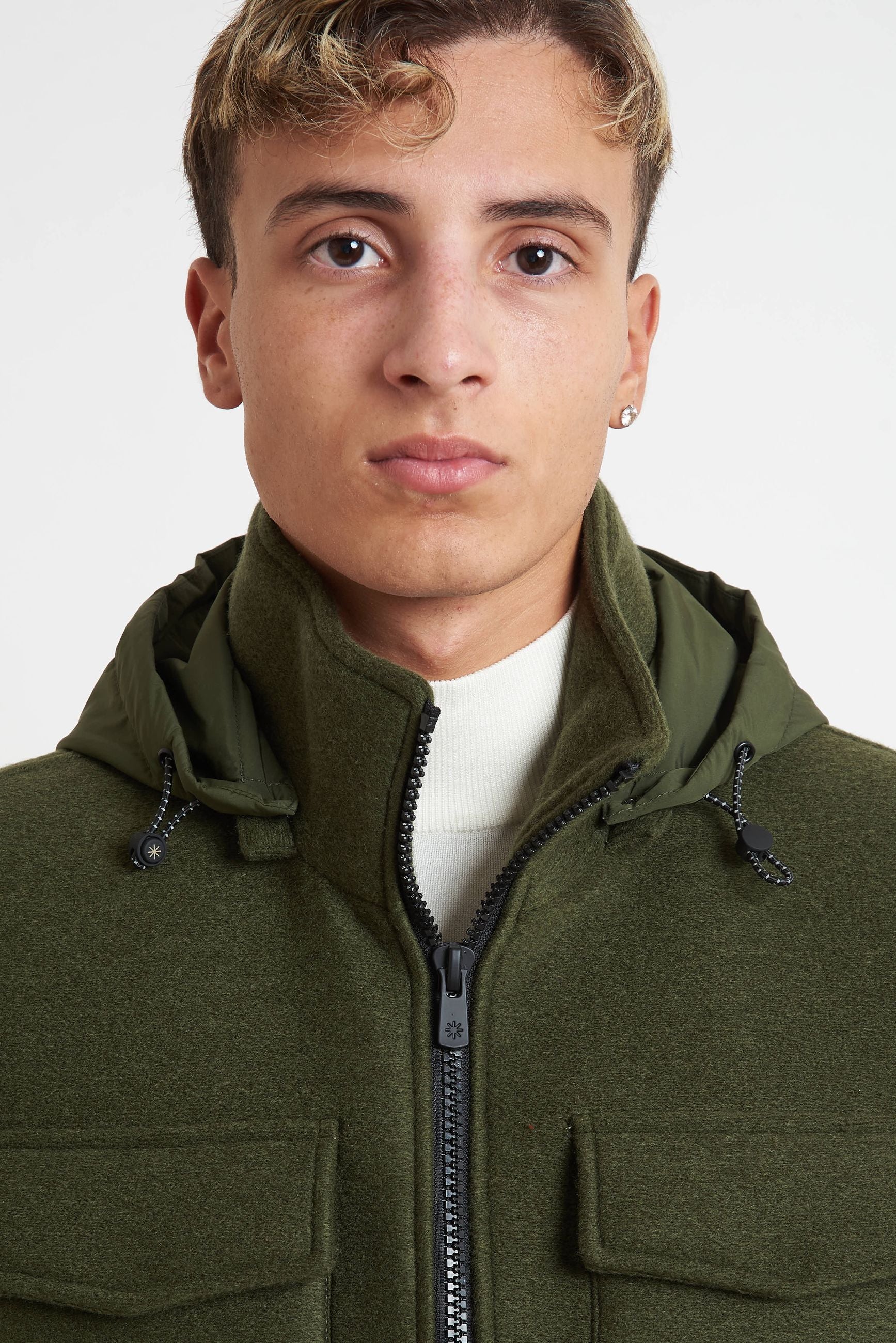 MANUEL RITZ Bomber Uomo con Cappuccio Staccabile Jersey e Neoprene 3732H8417C 243806