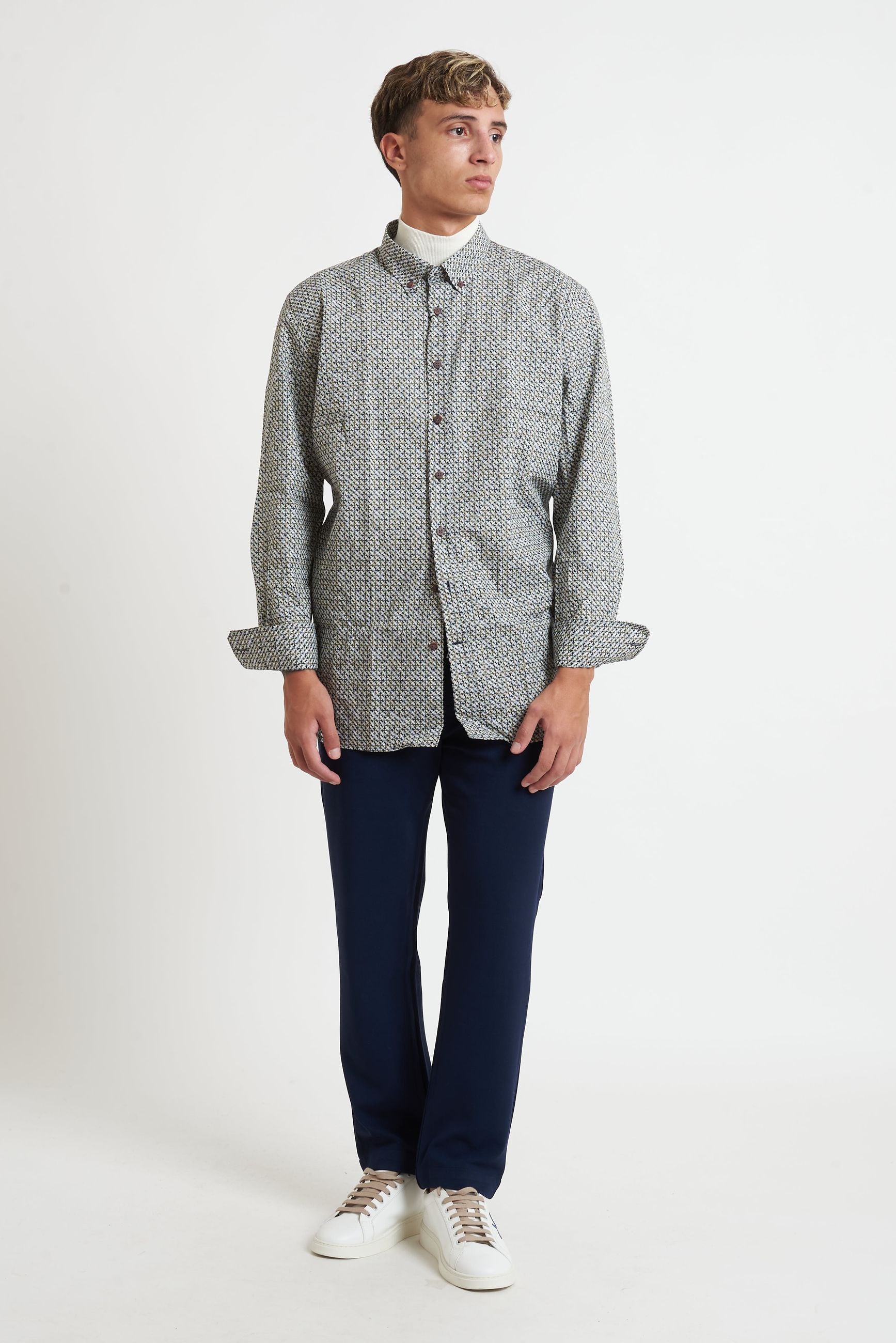 bugatti Camicia Uomo a MicroFantasia con Collo ButtonDown 48908