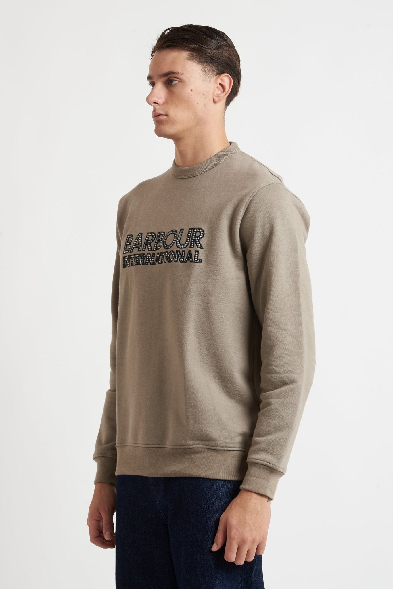 BARBOUR INTERNATIONAL Felpa girocollo con logo a contrasto modello 25st59 - De Matteo Uomo