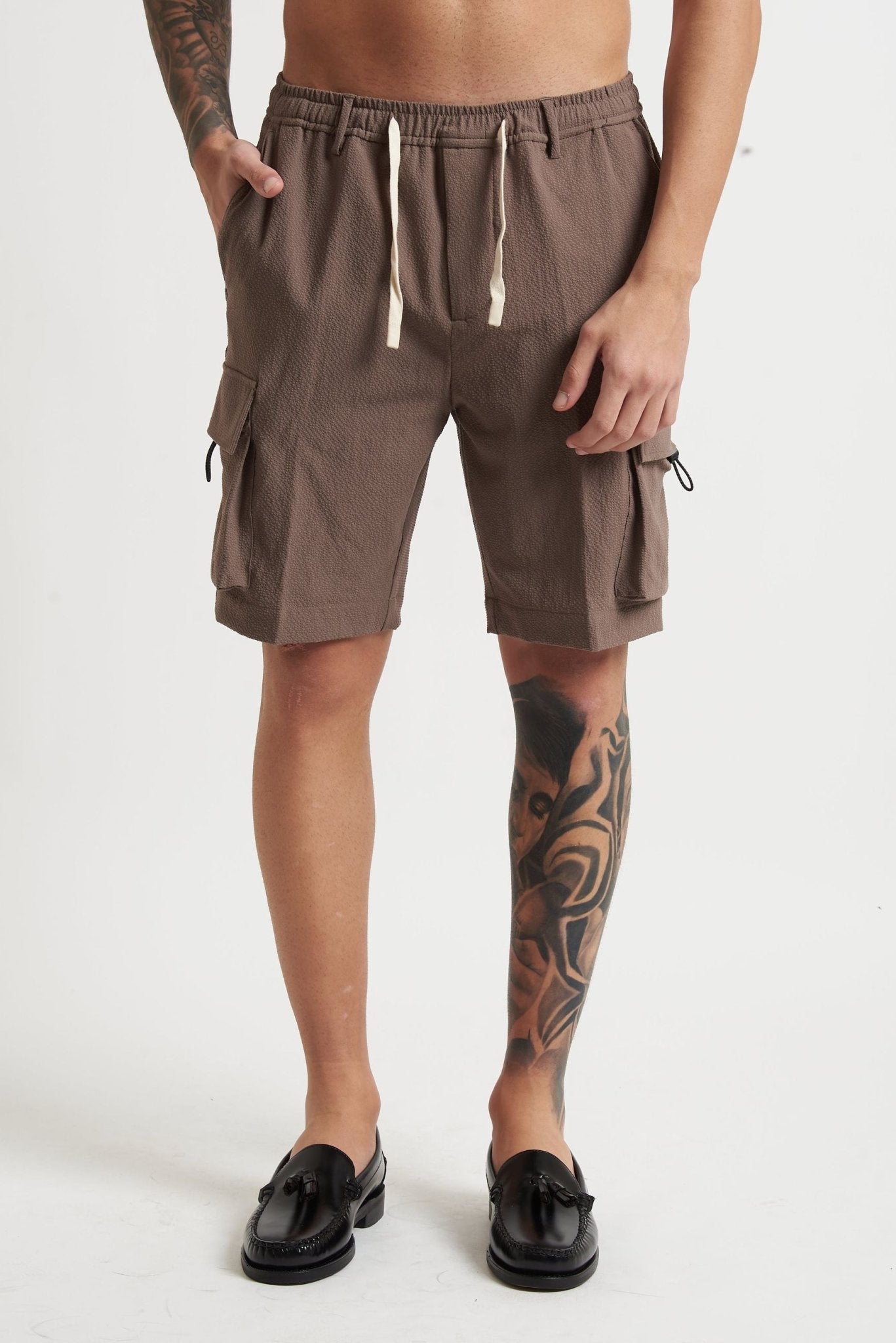 Bermuda Coordinato Stile Pantalaccio con Elastico in Vita e Tasconi mk1950210 - De Matteo Uomo