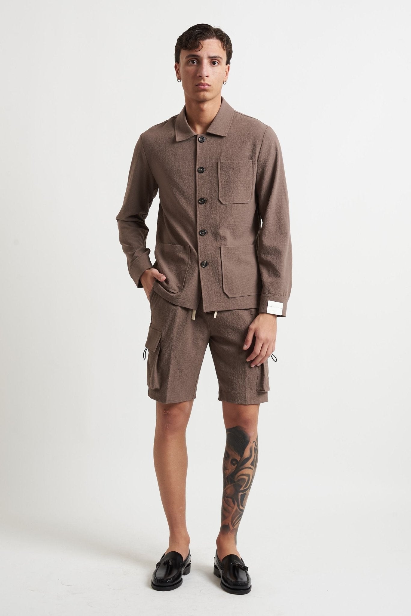 Bermuda Coordinato Stile Pantalaccio con Elastico in Vita e Tasconi mk1950210 - De Matteo Uomo