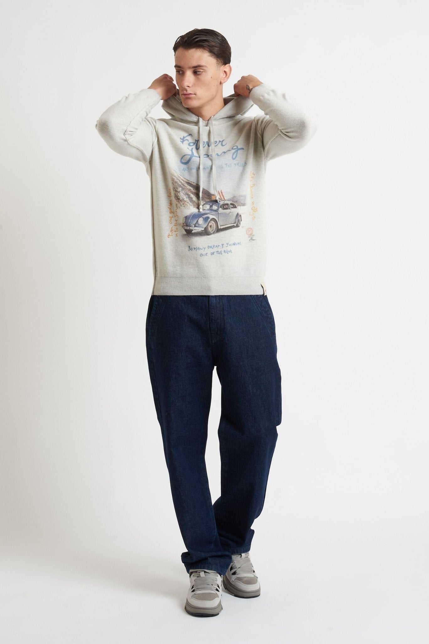 BOB Felpa con cappuccio stampata reversibile modello sally - De Matteo Uomo