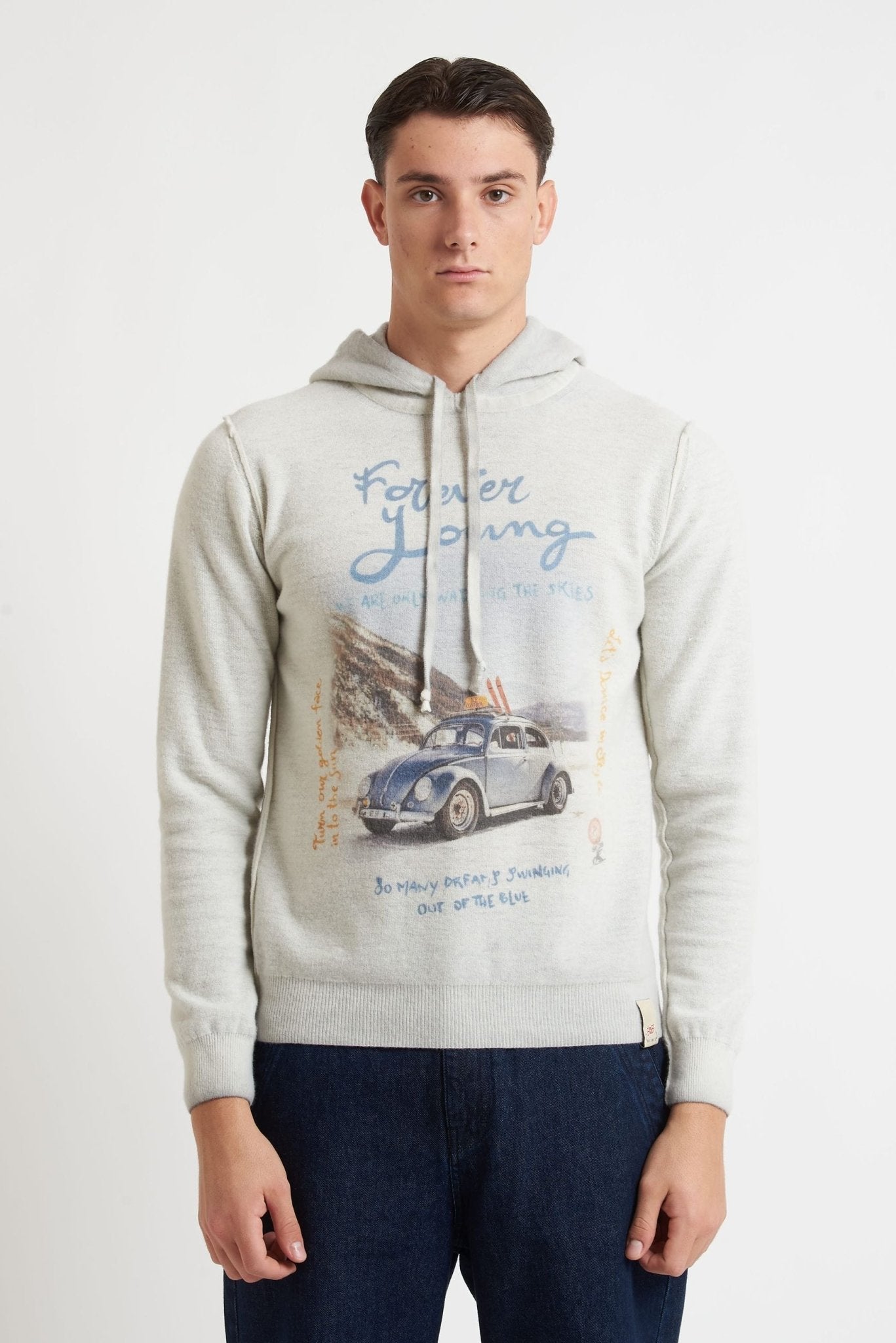 BOB Felpa con cappuccio stampata reversibile modello sally - De Matteo Uomo