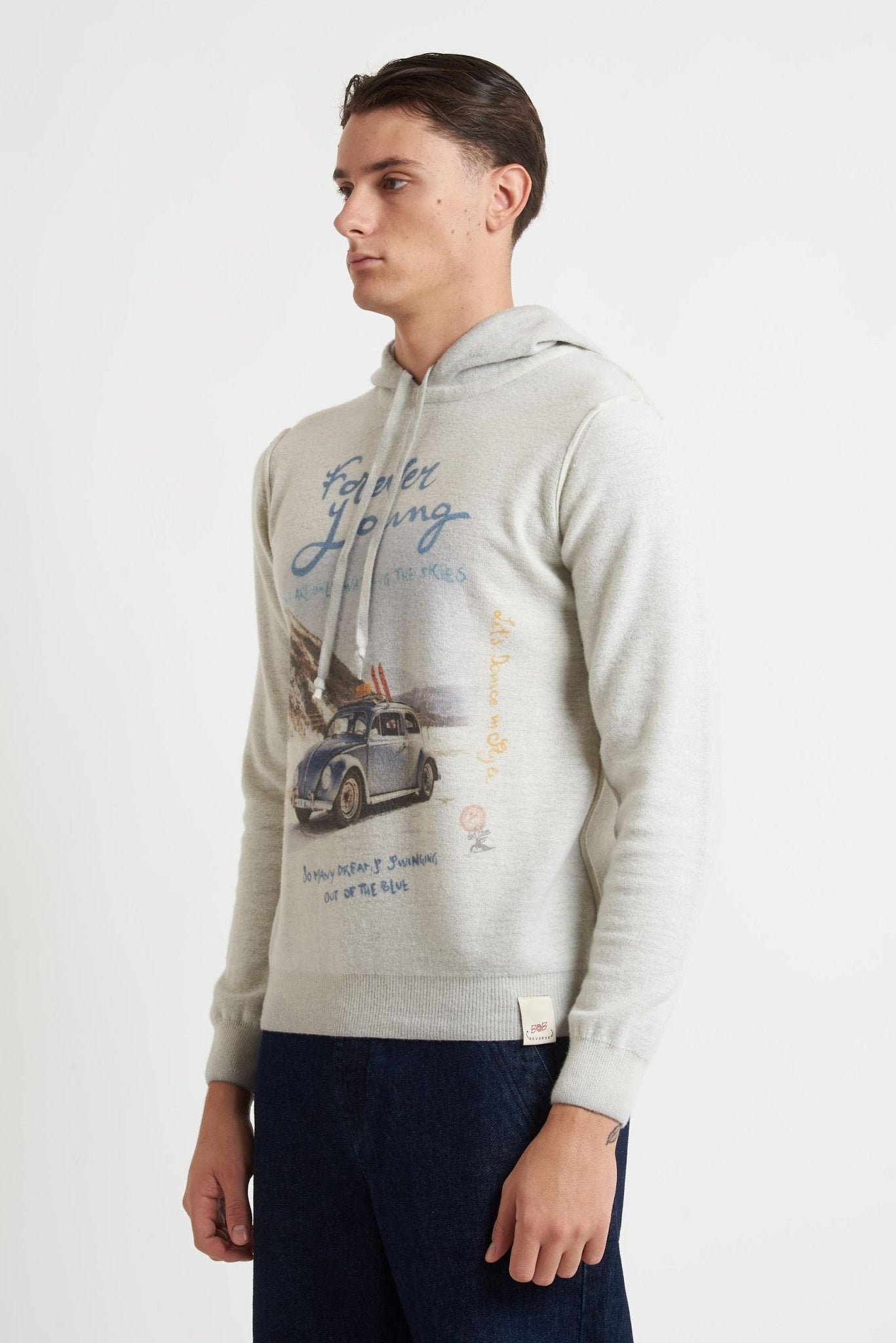 BOB Felpa con cappuccio stampata reversibile modello sally - De Matteo Uomo