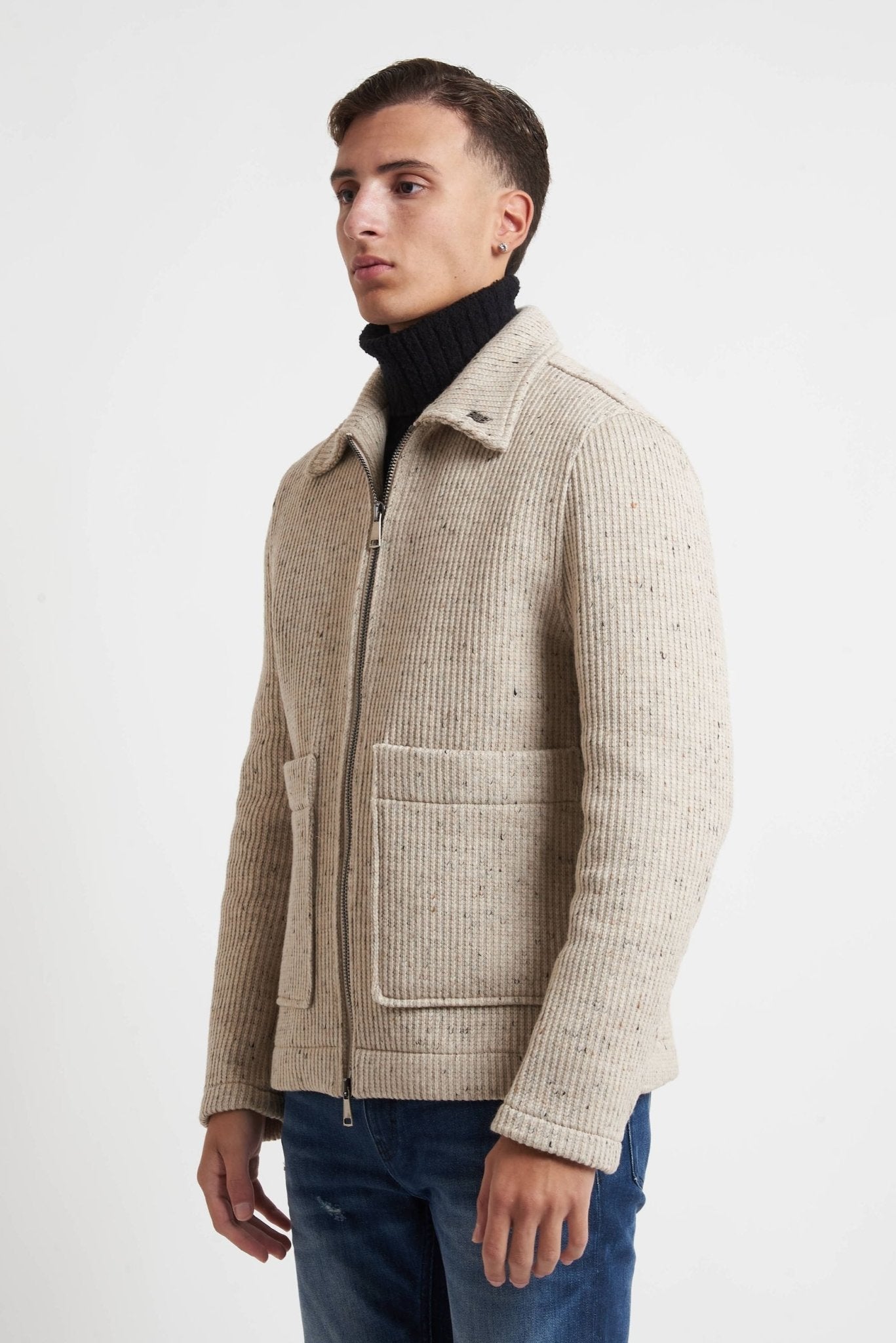 BOB Giubbino con zip e tasche tessuto maglia MODELLO JASON 132 - De Matteo Uomo