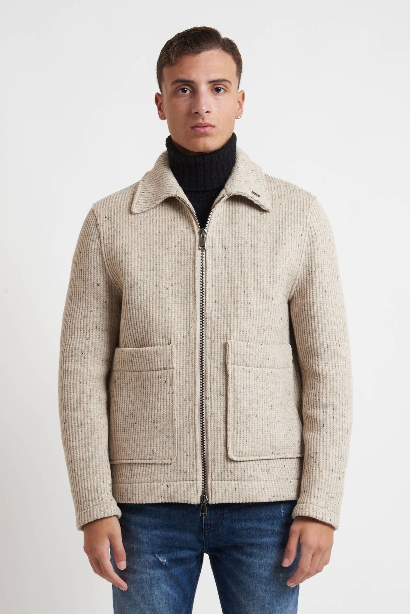 BOB Giubbino con zip e tasche tessuto maglia MODELLO JASON 132 - De Matteo Uomo