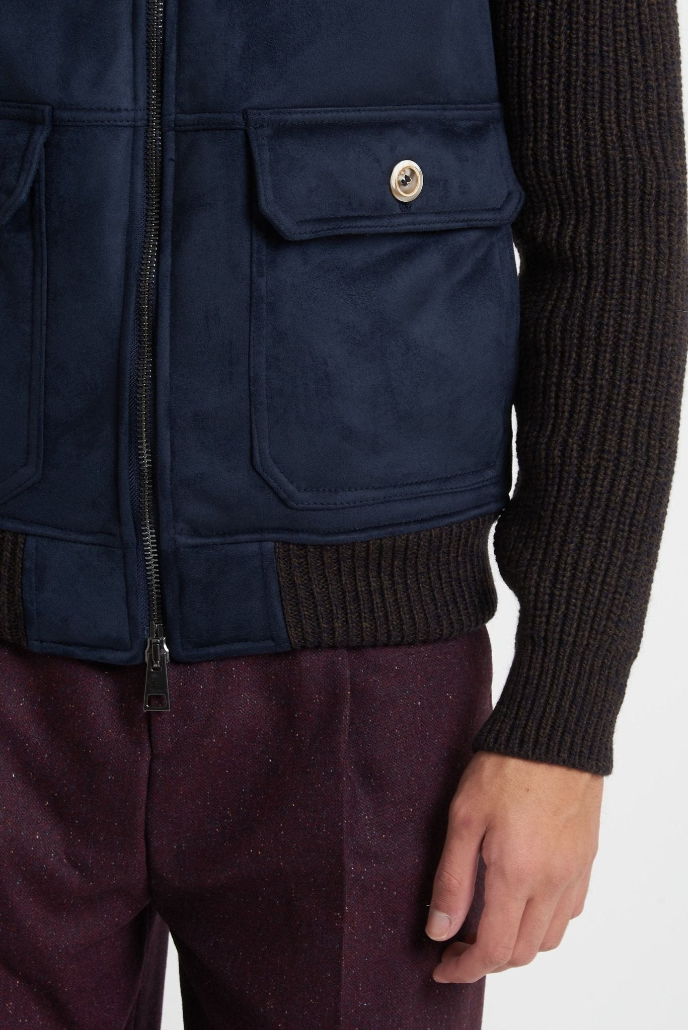 BOB Giubbino scamosciato maniche in maglia MODELLO PAGE133 - De Matteo Uomo