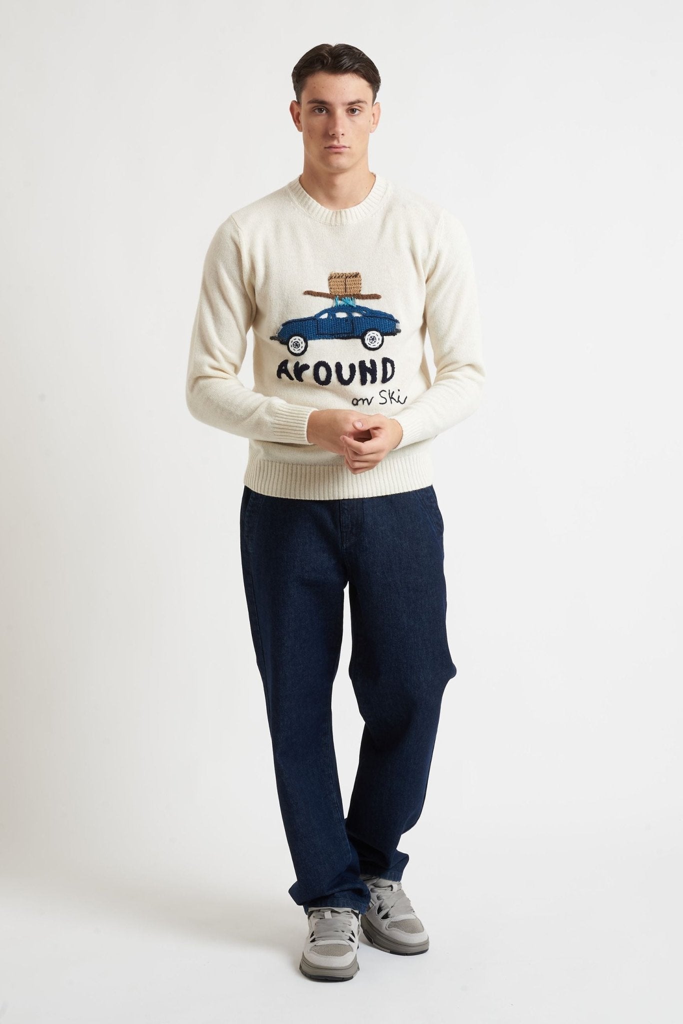 BOB Maglia girocollo ricamata con stampa macchina MODELLO SCOTT - De Matteo Uomo