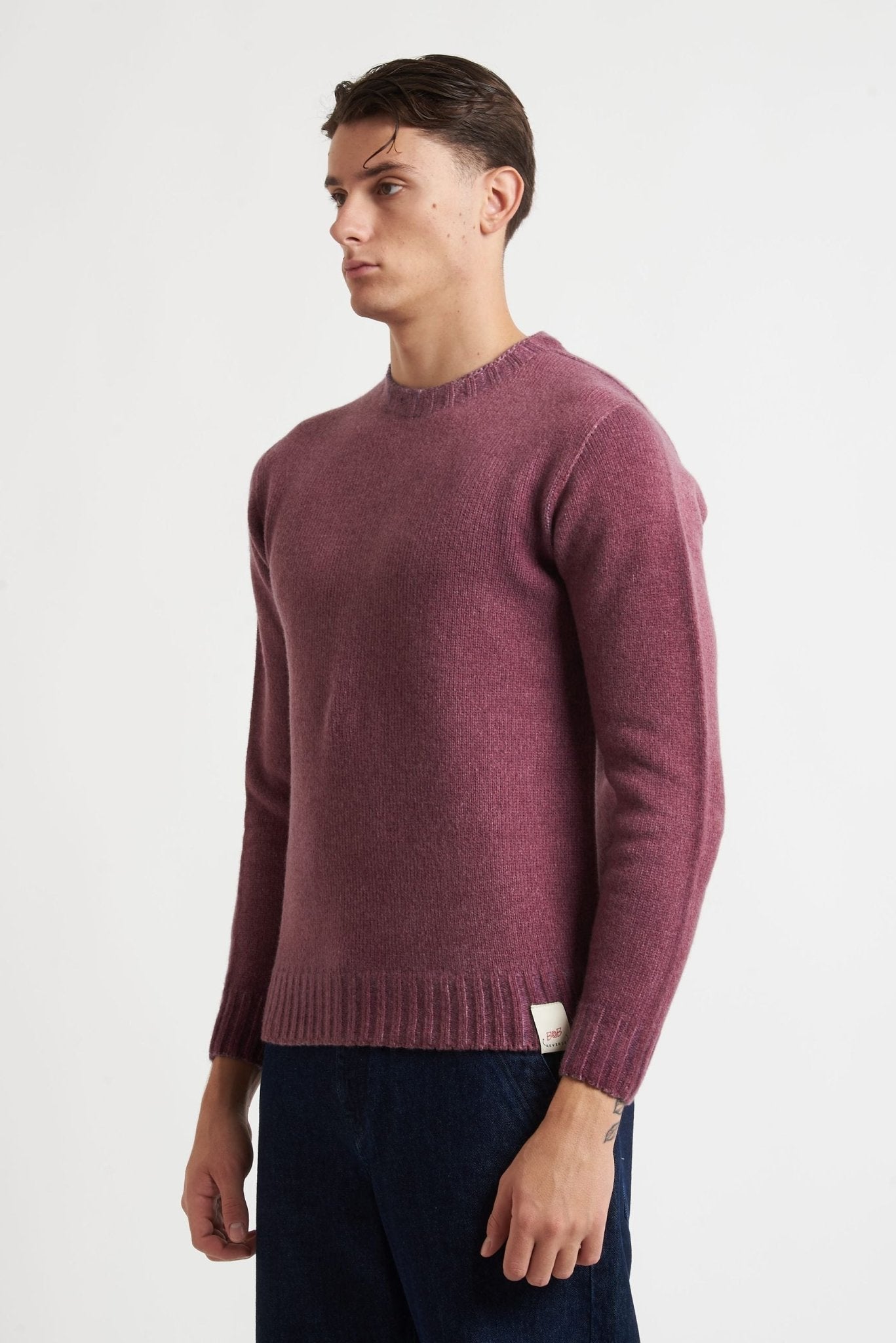 BOB Maglia Uomo 100% Lana Vergine Reversibile jeans/ bordeaux Modello BRADLEY - De Matteo Uomo