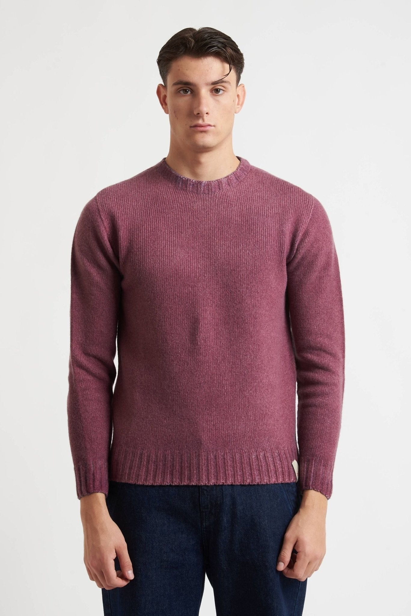 BOB Maglia Uomo 100% Lana Vergine Reversibile jeans/ bordeaux Modello BRADLEY - De Matteo Uomo