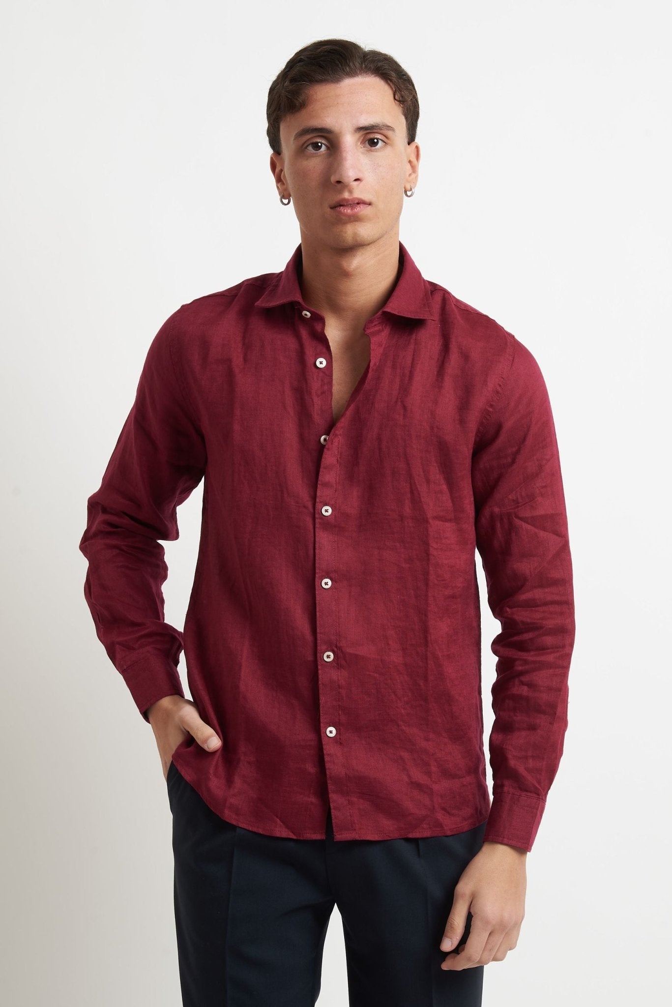 Camicia Basic in Lino 100% - De Matteo Uomo