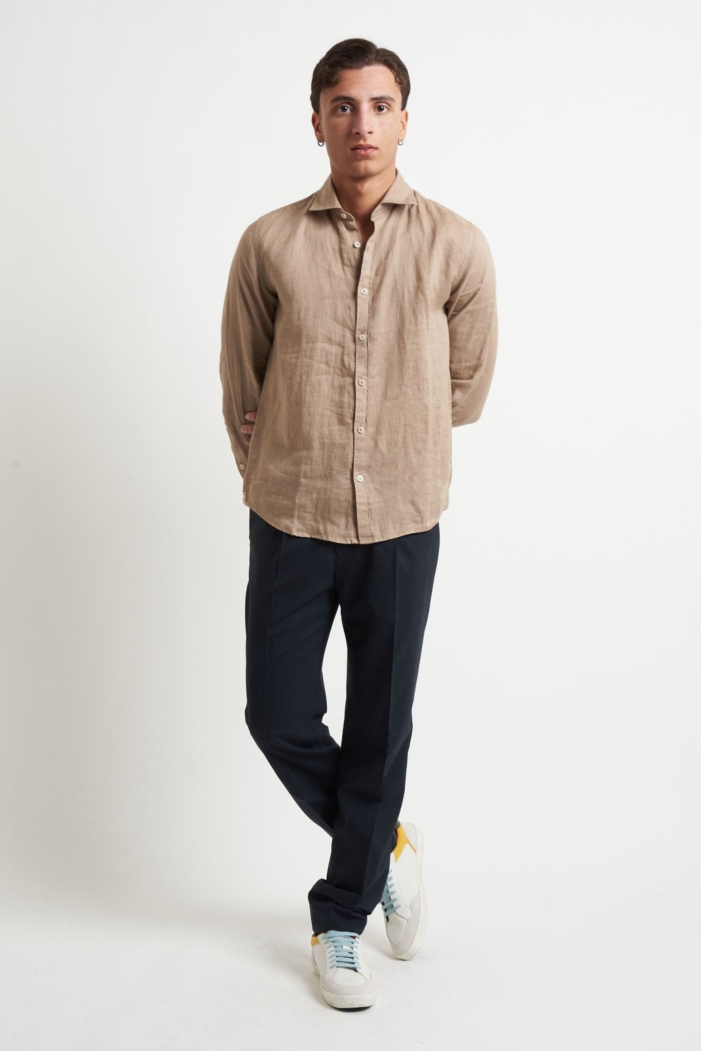Camicia Basic in Lino 100% - De Matteo Uomo