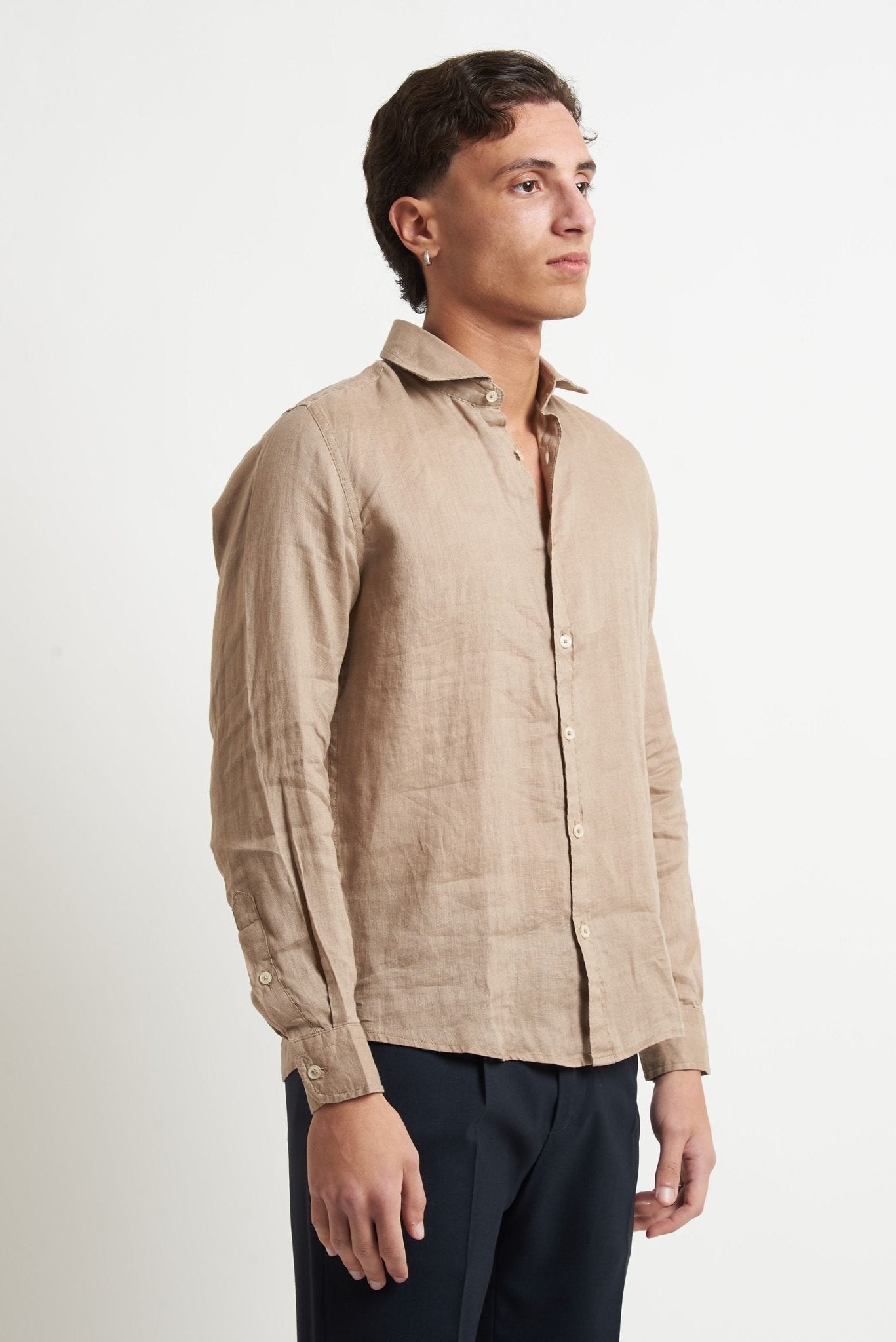 Camicia Basic in Lino 100% - De Matteo Uomo