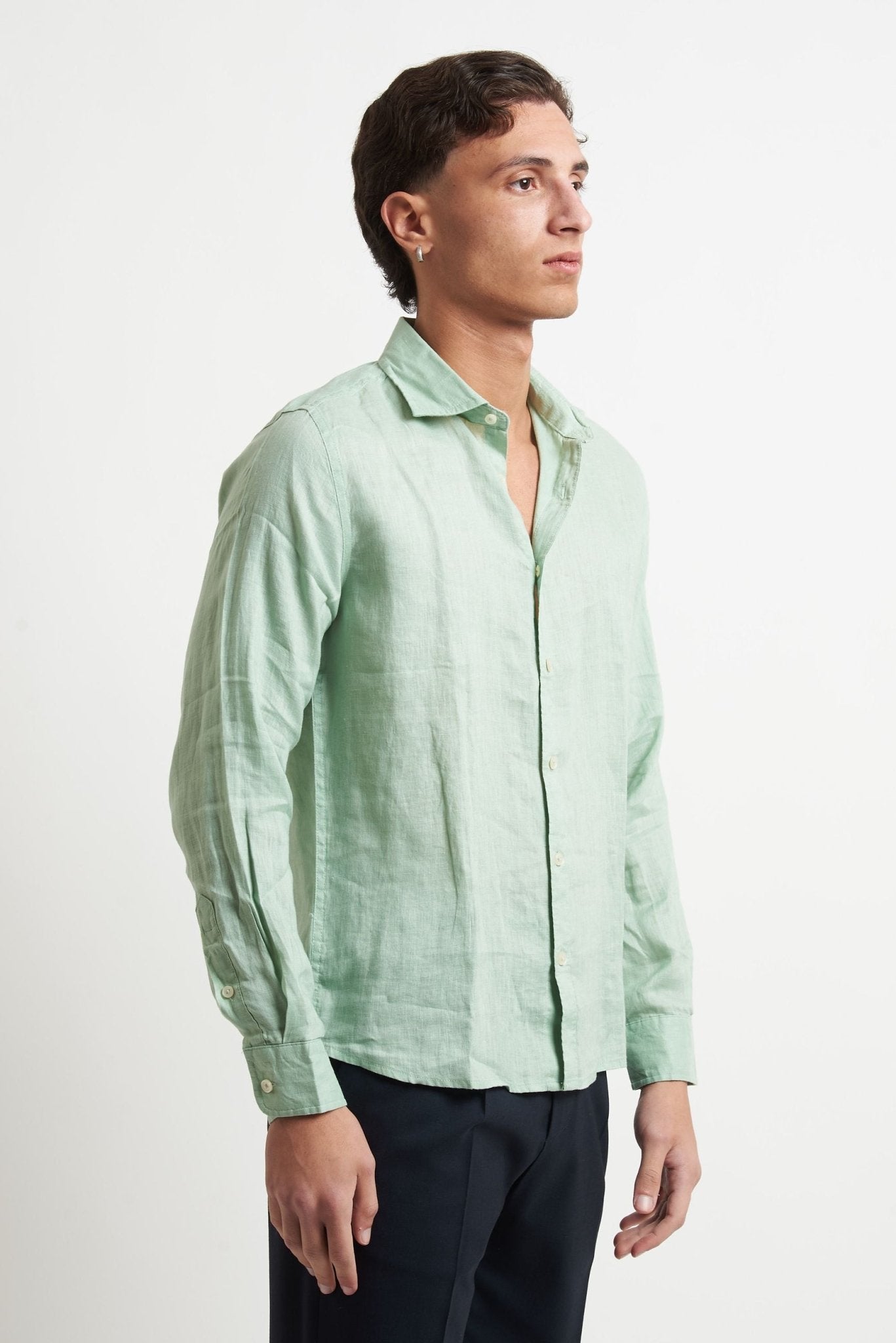 Camicia Basic in Lino 100% - De Matteo Uomo