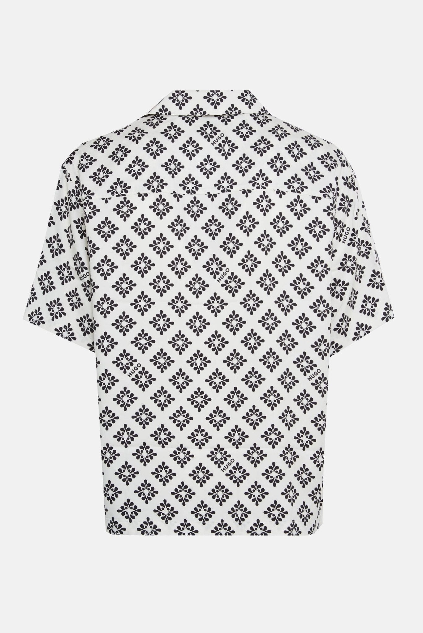 Camicia Mezza Manica con Fantasia e Collo Bowling 0632 - De Matteo Uomo