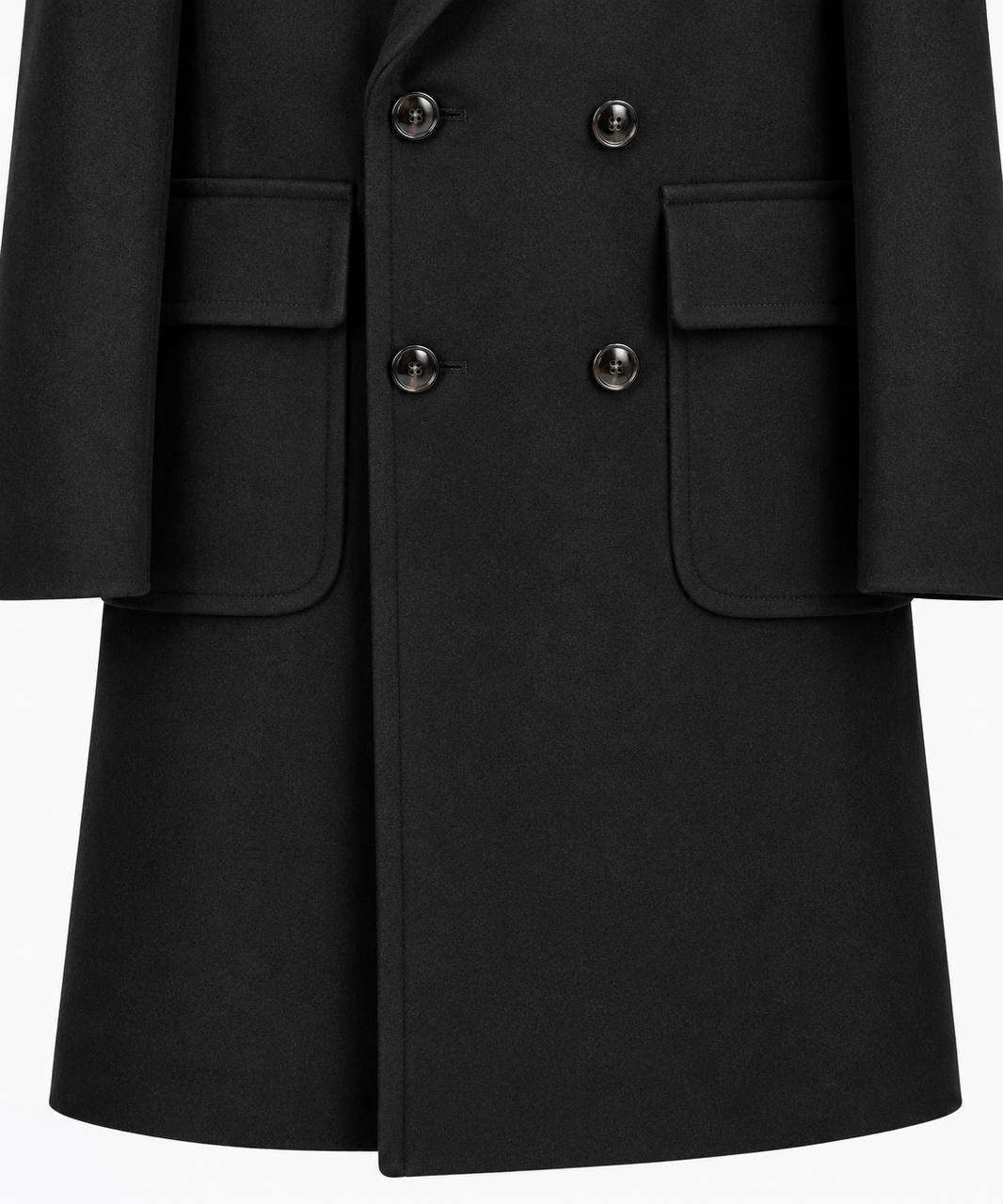 Cappotto doppiopetto con tascone e rever ampio - De Matteo Uomo