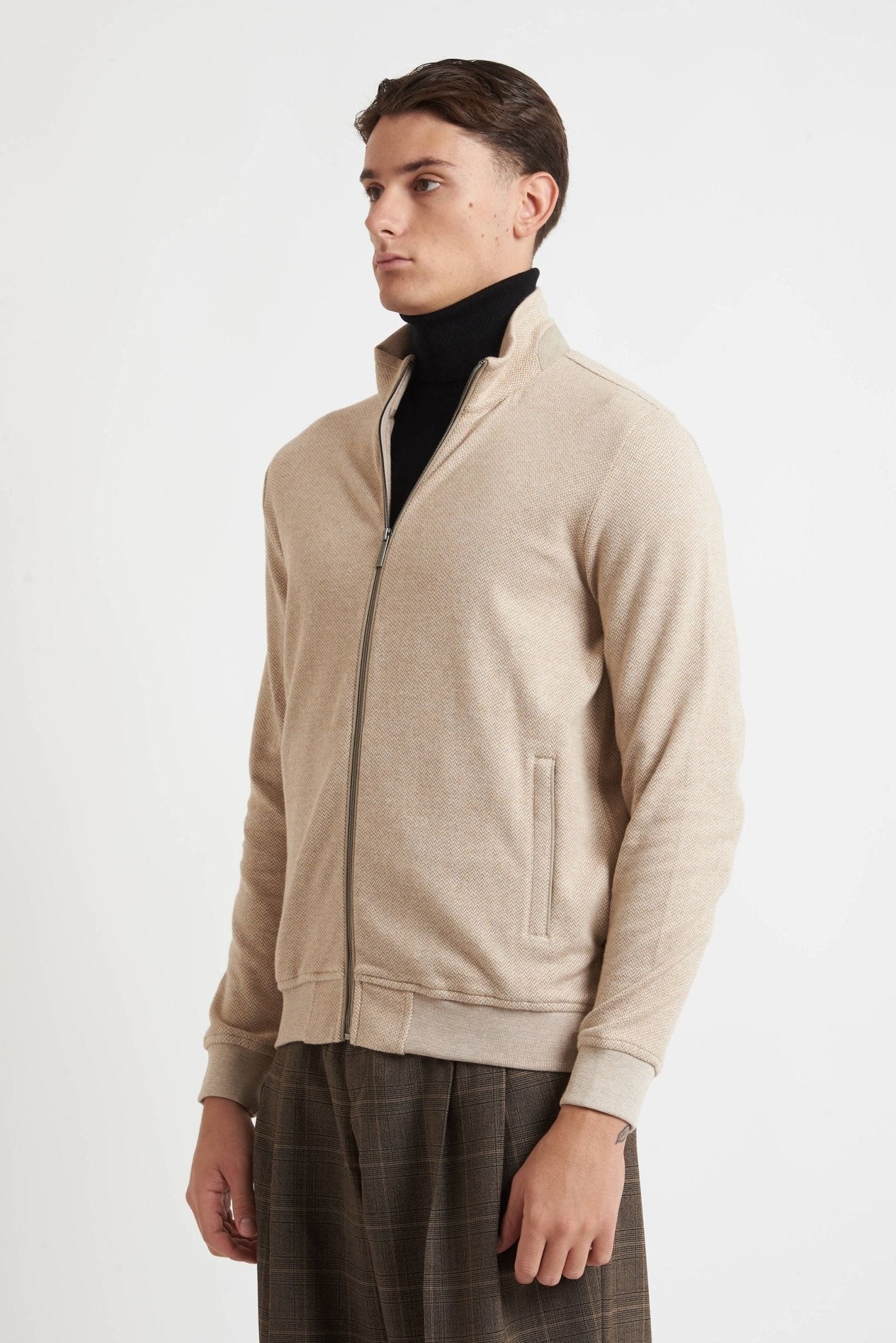 Cardigan BUGATTI con Fantasia nel Tessuto e Collo Alto 85055D - De Matteo Uomo