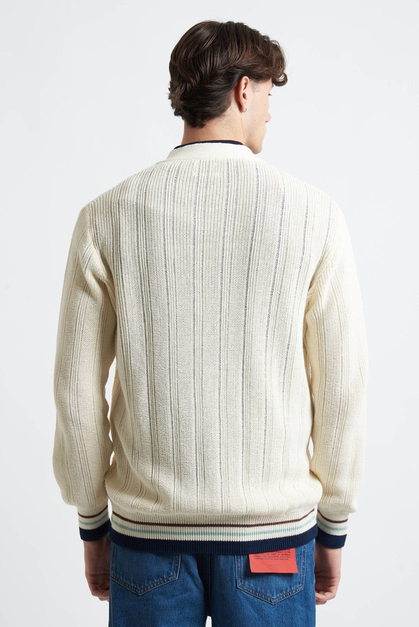 Cardigan Collo a V Multicolore con 5 Bottoni in Cotone - De Matteo Uomo