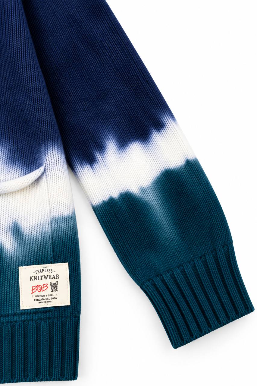 Cardigan Uomo 100% Lana con Effetto Tie Dye - De Matteo Uomo