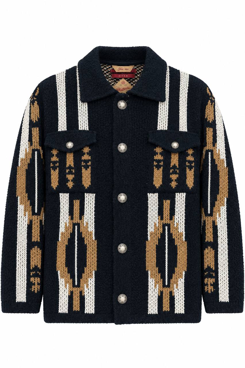 Cardigan Uomo con Bottoni e Collo Camicia - De Matteo Uomo