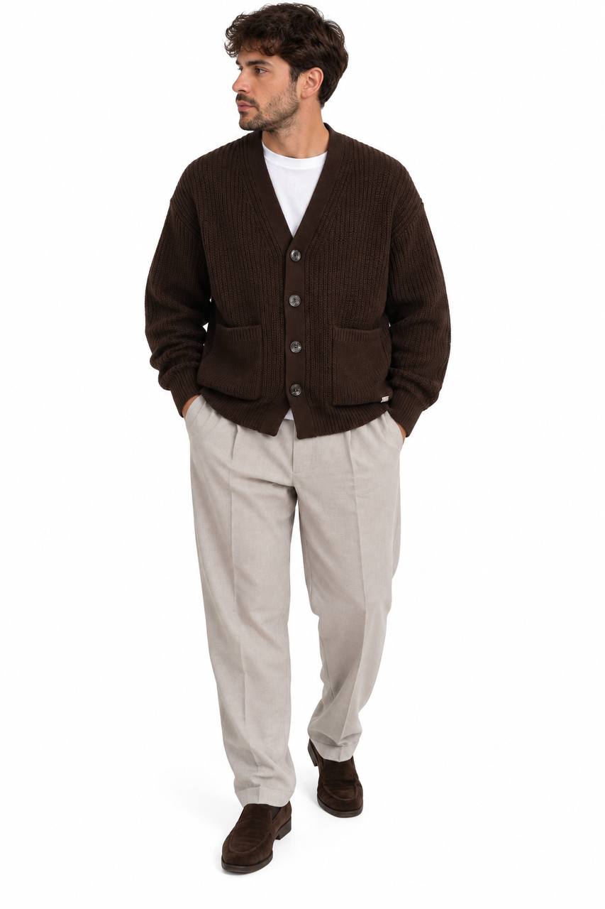 Cardigan Uomo con Bottoni e Tasche - De Matteo Uomo