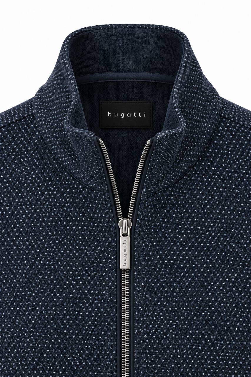 Cardigan Uomo con Cerniera e Microfantasia - De Matteo Uomo
