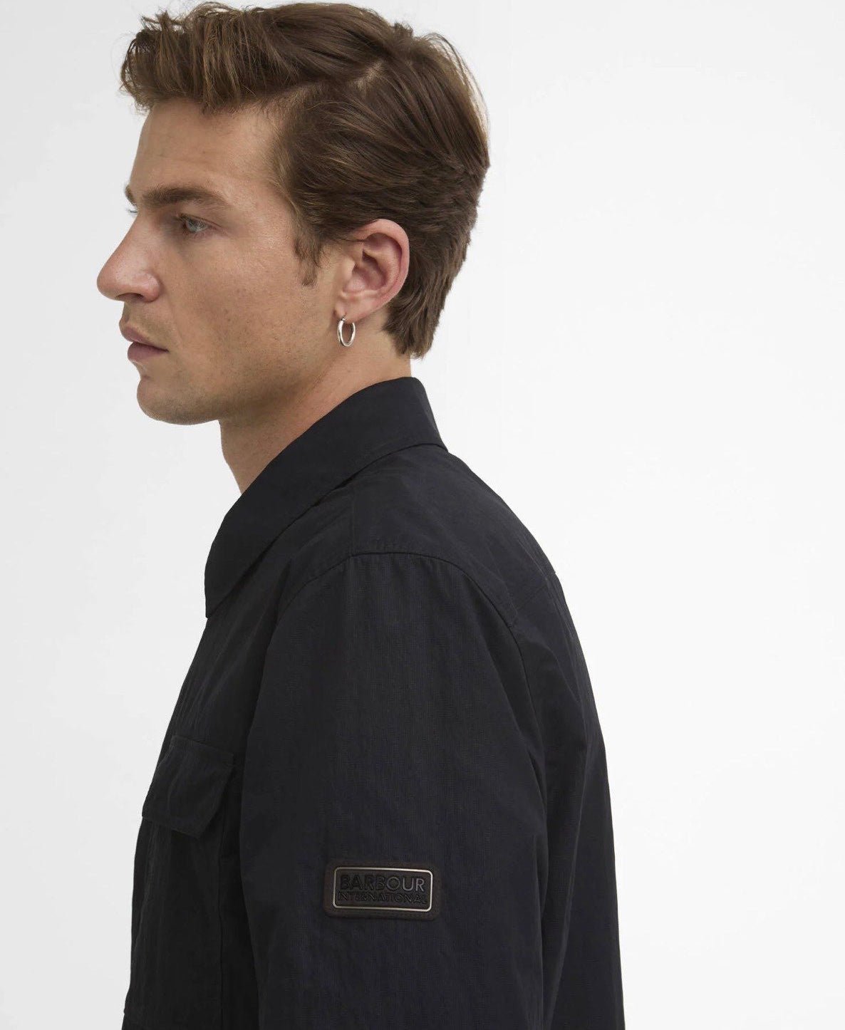 Giubbino Leggero in Nylon con Collo Camicia e Tascone Petto bk11 - De Matteo Uomo